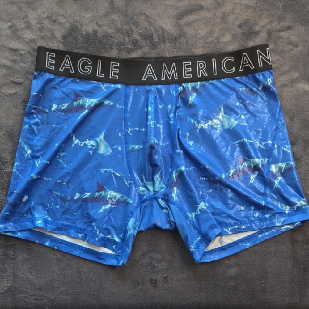 American Eagle Outfitters Blue Shark Print Boxer Briefs
